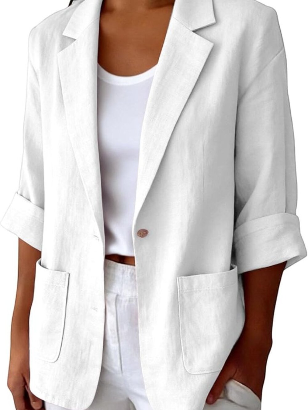 Womens White Cotton/linen Blazer NEW in package